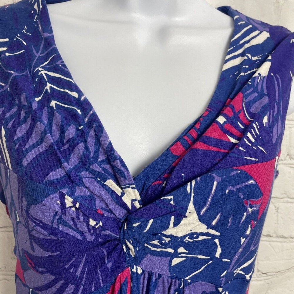 Per una women size 12 blue art print sleeveless belted pullover maxi dress - Picture 2 of 8